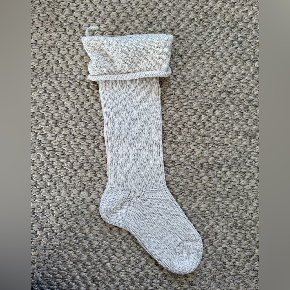 Melange Collection Handmadede Christmas Stockings Ecru